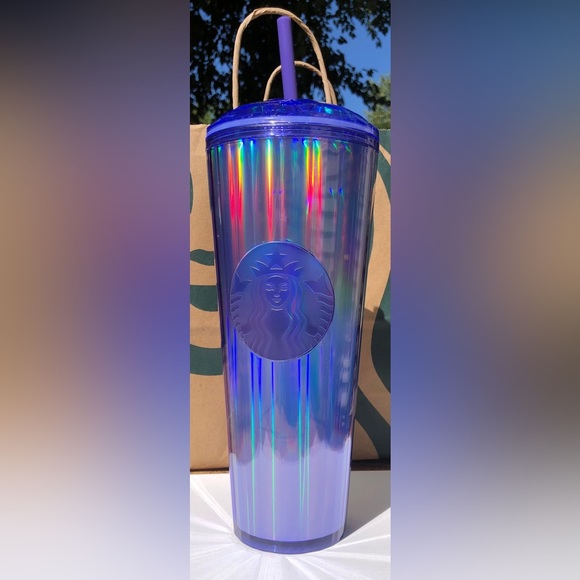 Starbucks 2022 Iridescent Purple Periwinkle Kaleidoscope Dome Venti Tumbler 24oz - Picture 1 of 1